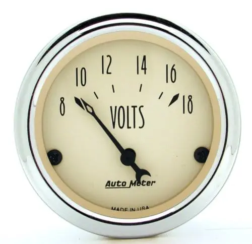 Antique Beige Series Vintage-Style Analog Voltmeter - Au1891 By Autometer 1