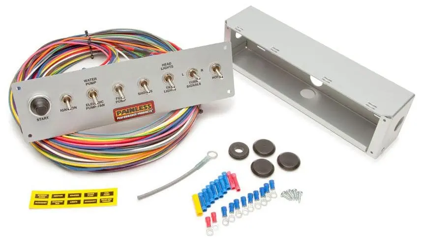 Painless Wiring Pw50410 6-Circuit Switched Pro Street Dash Panel 1